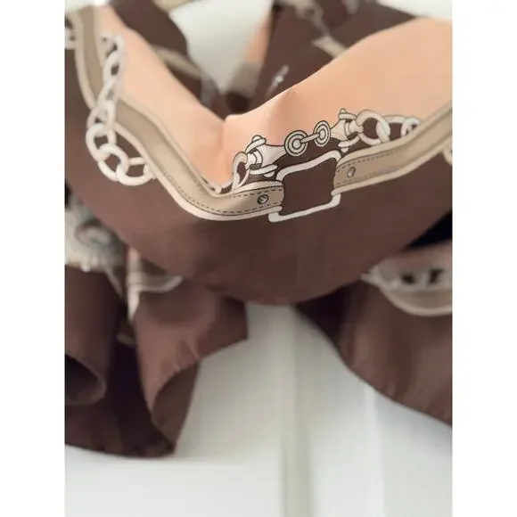 Italian Made Equestrian Chain Print Scarf